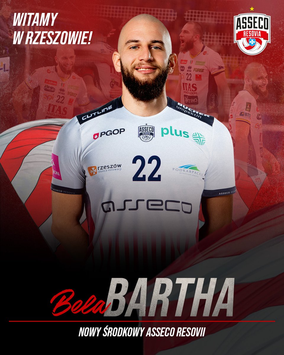 AssecoResovia's tweet photo. Bela Bartha środkowym Asseco Resovii🫡

Rumuński środkowy ma za sobą występy w jednej z najsilniejszych lig świata - włoskiej Serie A. W sezonie 24/25 wraz z Itas Trentino sięgnął po mistrzostwo Włoch🏆

Przeczytajcie historię reprezentanta Rumunii 👇
https://t.co/ubc3wmzKCY https://t.co/bvmf1W7Vg8
