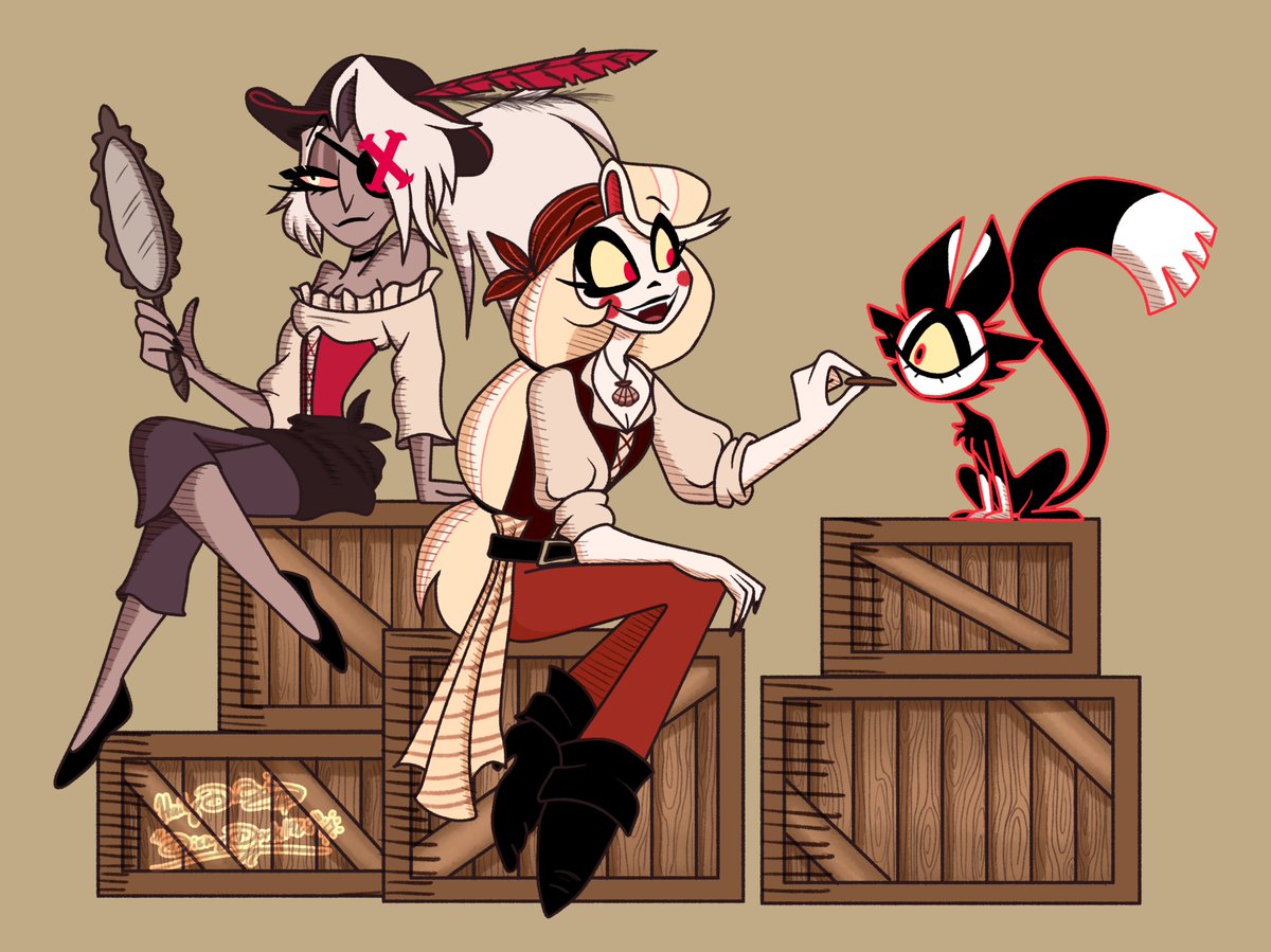 disneydork1928's tweet photo. 🏴‍☠️~| Captain's Daughter Charlie, Quartermaster Vaggi, and Keekee |~🐱  

Set a course for Aug. 7th for the full release of the “Hazbin Hotel Pirates” collection on my ACGGoods shop!  

#charlie #charliehazbinhotel #vaggi #vaggihazbinhotel #hazbinhotel #HazbinHotelPirates https://t.co/045qDdVam8