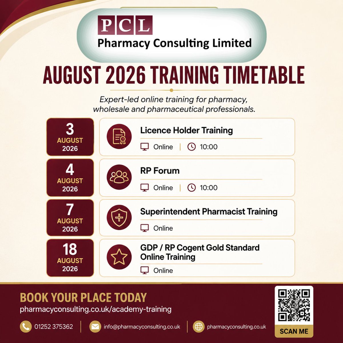 PharmacyConLTD's tweet photo. Book your place today:
https://t.co/pFfigmiWhO⁠
Pharmacy Consulting Limited
01252 375362
info@pharmacyconsulting.co.uk
https://t.co/nYHh0UKI6x
#PharmacyConsulting #PharmacyTraining #GDP #ResponsiblePerson #LicenceHolder https://t.co/fdLZe2kGtB