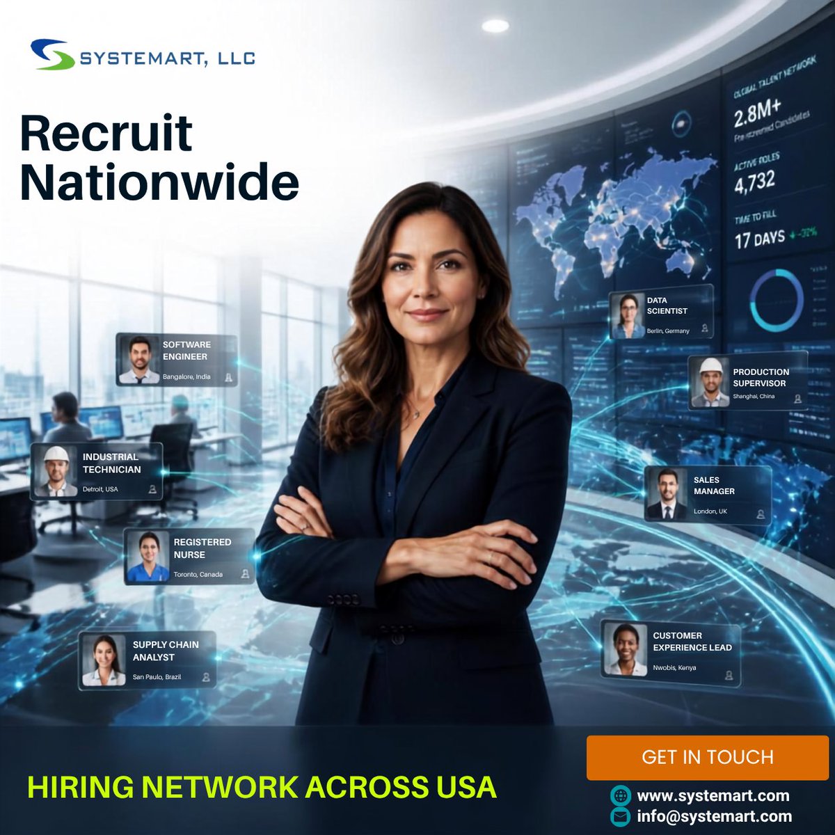 Systemart's tweet photo. 🌎Finding the right talent starts with the right staffing partner. At Systemart, we help organizations across the USA connect with qualified professionals through our nationwide hiring network. 🤝

#ManagedServiceProvider #Staffing #Recruitment  #Hiring #USAHiring #Systemart https://t.co/noxRQi7t3X
