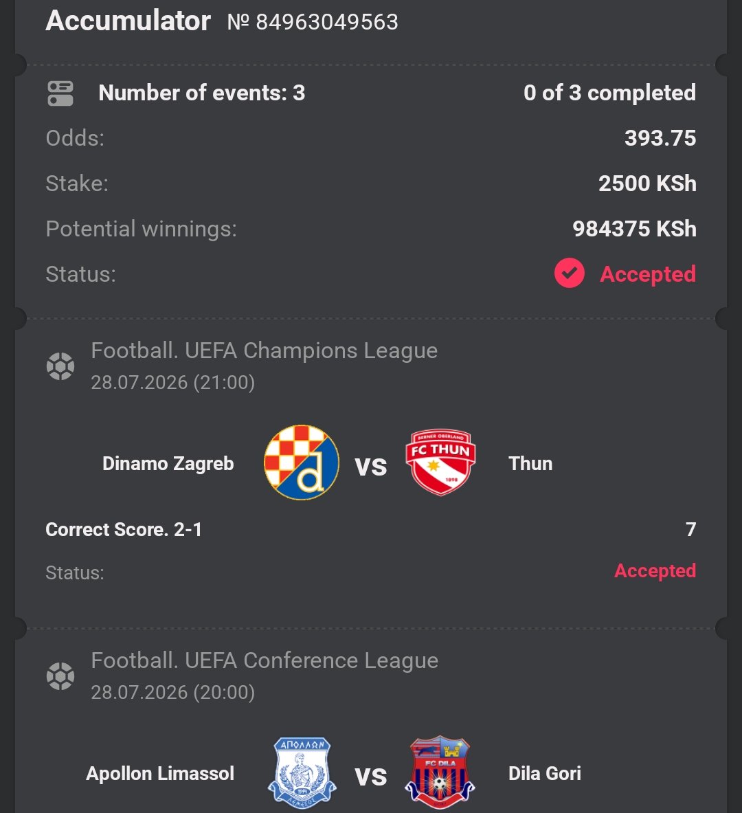 its_Vincento's tweet photo. Try Singles. 

Account Registration👇👇
https://t.co/E6sF2shDJp

Download app here👇
https://t.co/BJutzoOguV

393 Odds

Booking code: 4TH8S

Use Promocode: Barnet254 https://t.co/qCkG812suv