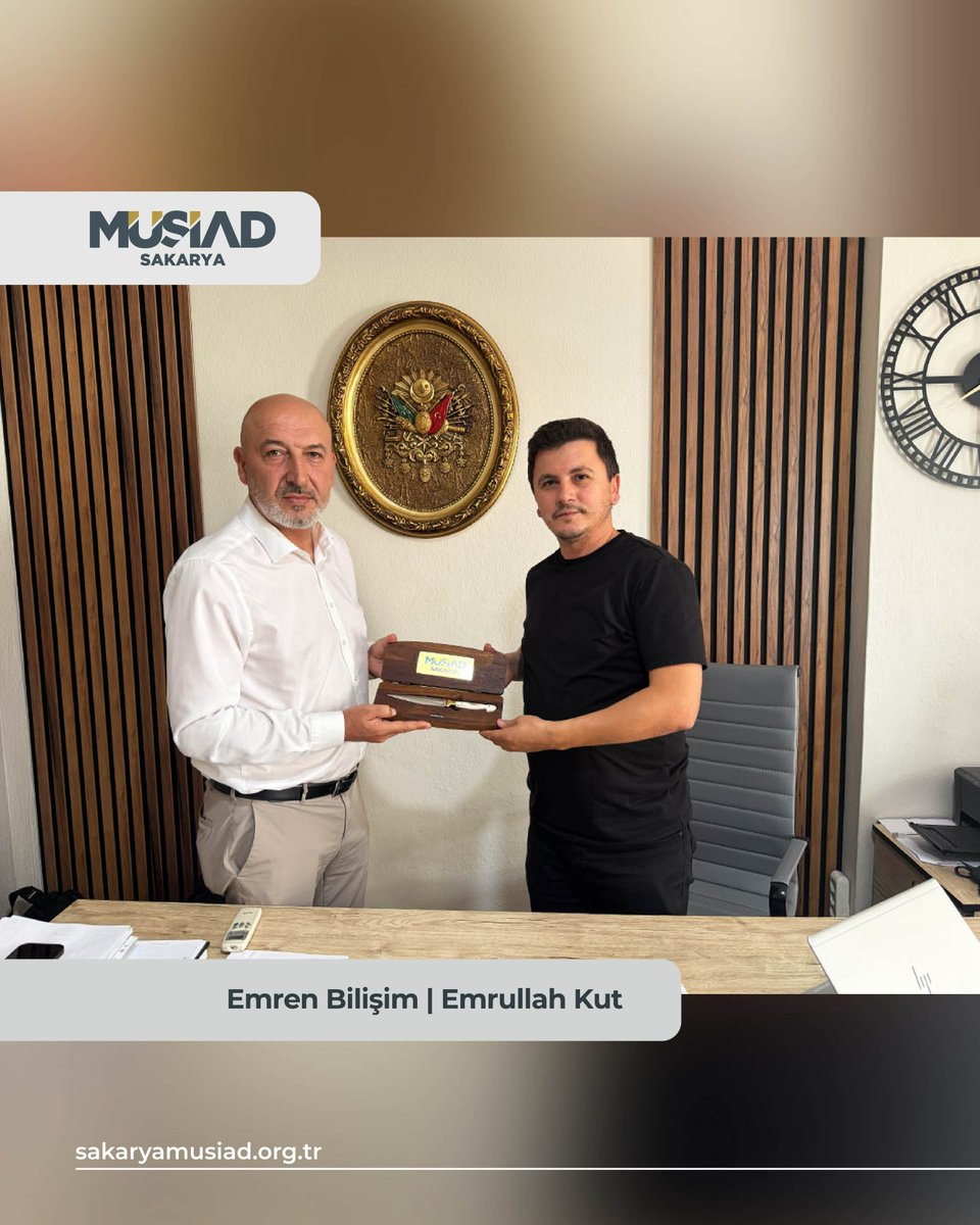 MUSIADSakarya's tweet photo. Üyemiz Emren Bilişim Yönetim Kurulu Başkanı Emrullah Kut’u, Başkanımız Ahmet Cihan ve Yönetim Kurulu Üyelerimiz ile birlikte iş yerinde ziyaret ettik.

Gerçekleştirilen ziyarette; bilişim sektöründeki güncel gelişmeler, firma faaliyetleri, dijital dönüşüm süreçleri ve iş dünyasına yönelik değerlendirmeler üzerine istişarelerde bulunuldu.

Nazik ev sahipliği ve misafirperverlikleri dolayısıyla üyemiz Sayın Emrullah Kut’a teşekkür ediyor, çalışmalarında başarı ve bereket diliyoruz.