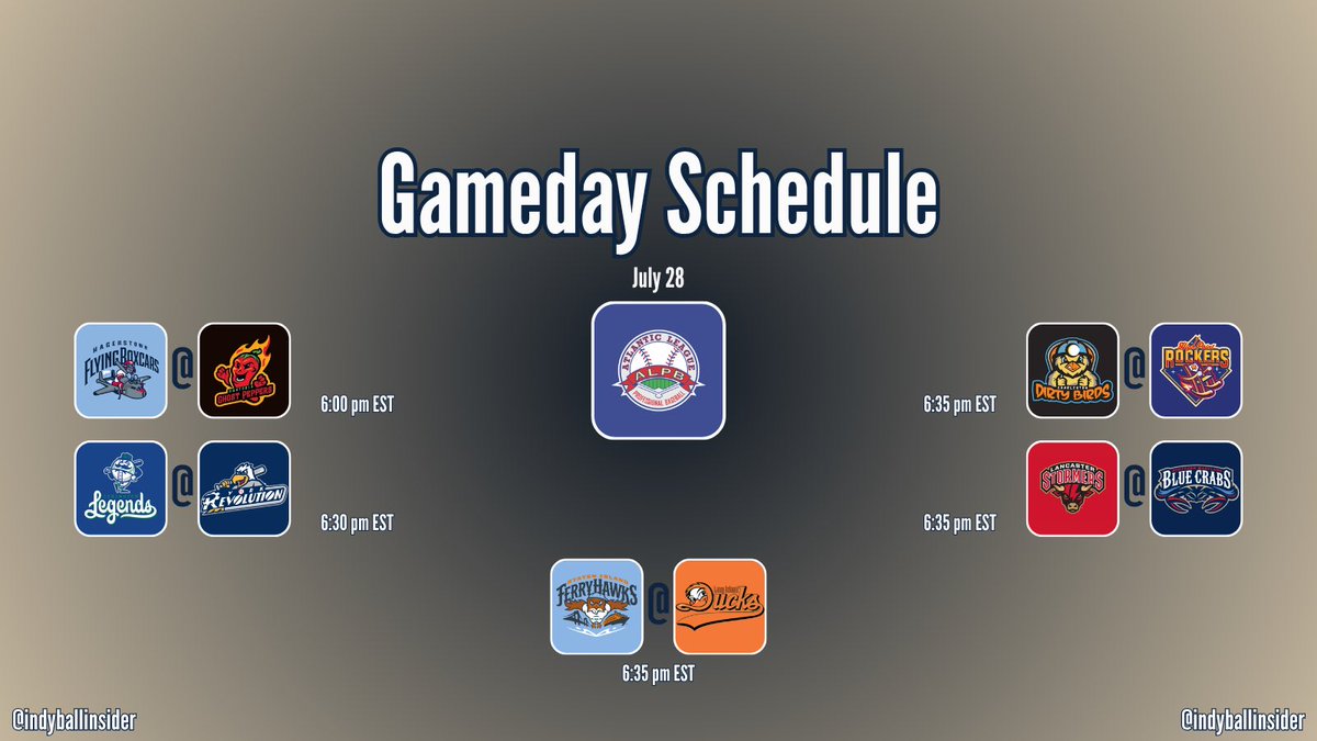 indyballinsider's tweet photo. @AtlanticLg Gameday Slate 7/28 https://t.co/q4TKrTSznQ