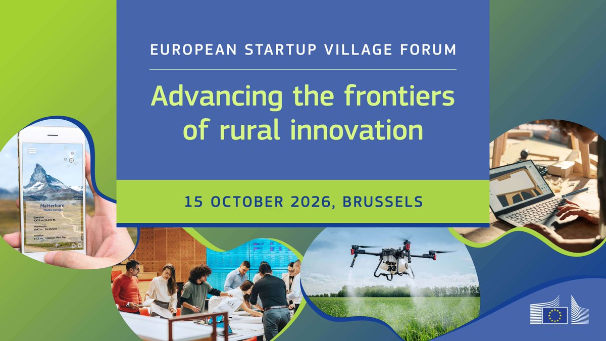 EUinmyRegion's tweet photo. Join the European Startup Village Forum 2026 to explore how rural innovation can boost competitiveness and help shape Europe's future.

📅 15 October 2026
📍 Berlaymont Building, Brussels

Register now ↓
https://t.co/4bgCCPowKM https://t.co/sTYvi3RJvy