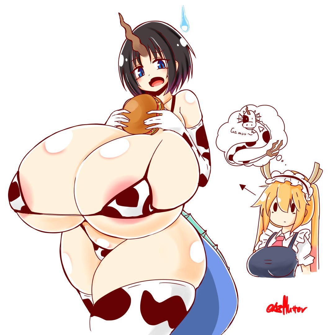 starlybombon's tweet photo. Que tanto me estás mirando? Que acaso no puedo disfrutar una hamburguesa con la ropa que me regaló tohru? https://t.co/jo0Ha4y32J