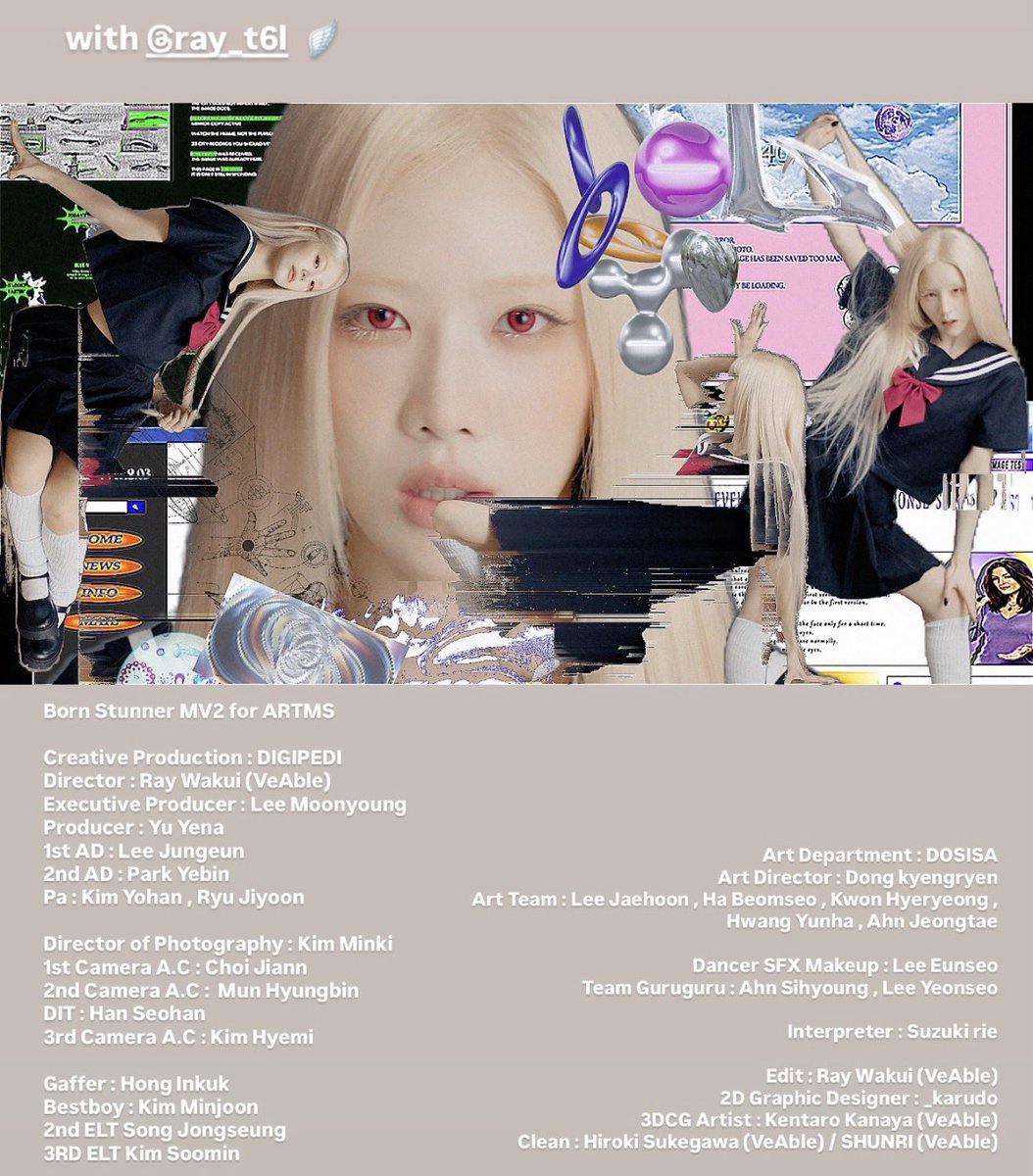 arrtms's tweet photo. digipedi uploaded the credits for born stunner, and the amount of people involved with this project just blows my mind (also no ai, which i know some were worried about) https://t.co/gZNUvexdjP