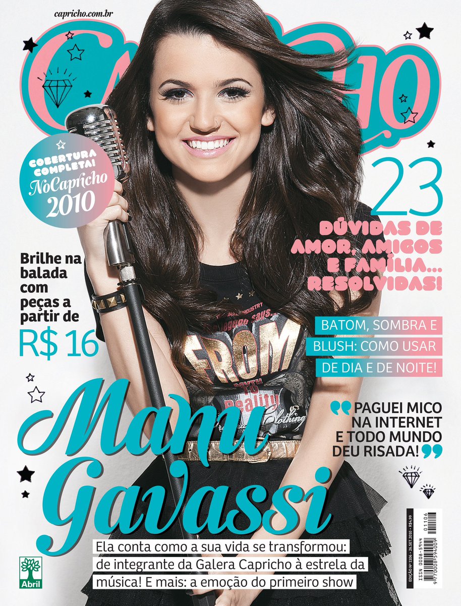 gavassicomunic's tweet photo. 3️⃣ Em agosto de 2010, Manu lançou seu álbum de estreia. Pouco depois, realizou um feito inesquecível: sua PRIMEIRA capa de revista foi justamente na CAPRICHO, em setembro de 2010.

💖 Primeira capa de revista da carreira https://t.co/OklQe1N793