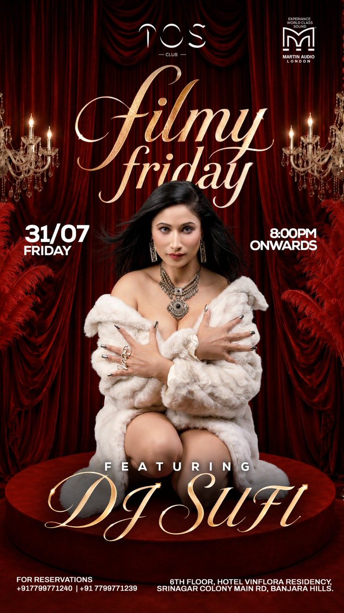 DJSUFIOFFICIAL's tweet photo. โจ FILMY FRIDAY is here! โจ
๐ฅ๐ @tosclubofficial.hyderabad
Join me this at TOS Club for an unforgettable night packed with the biggest Bollywood & Punjabi hits, electrifying energy, and non-stop dance vibes! ๐ง๐ถ @DJSUFIOFFICIAL
#djsufi #tosclub #hyderabadnightlife https://t.co/6zaV6SYMSs