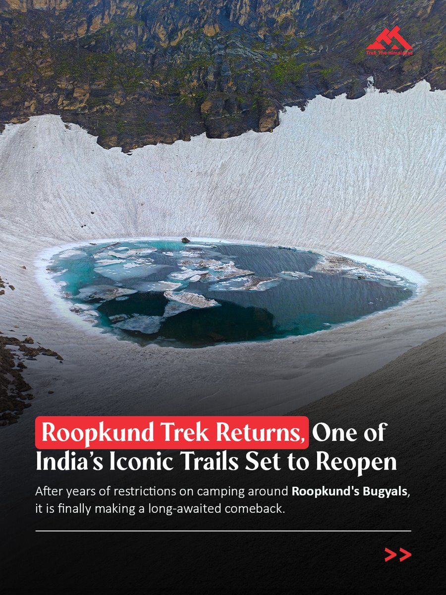 TTHTreks's tweet photo. Roopkund Trek is back! 🏔️
After years of restrictions, one of the Himalayas' most iconic treks is returning. The wait is over!
September batches are now open. Book your adventure:
🔗 https://t.co/YgtpqnhTX2
#RoopkundTrek #TrekTheHimalayas #Uttarakhand #SkeletonLake https://t.co/trHohwYIpo