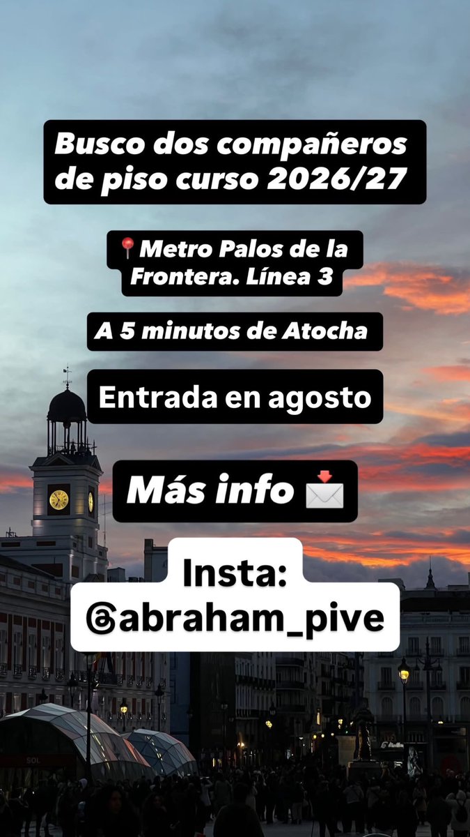 mariapv22's tweet photo. Se busca compañero de piso en Madrid, zona muy tranquila y bien comunicada. https://t.co/nGkjANs23C