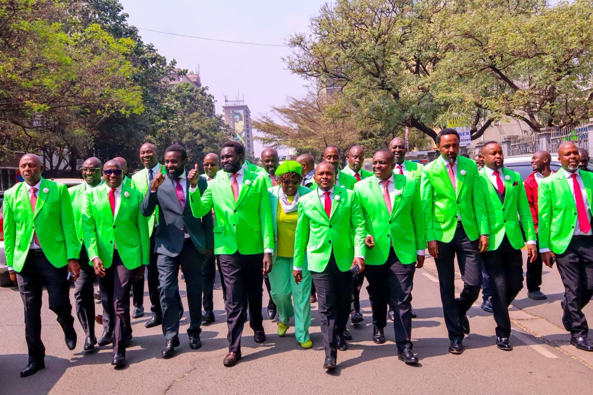 WakiliEdward's tweet photo. Green is the new wave 💚💚.   Bold entry into the parliament rocking DCP neon green suits for the swearing in of our first DCP MP for Ol'Kalou Hon Sammy Douglas Kamau Waweru.
#Gatangamp https://t.co/0ws4B1bzoz