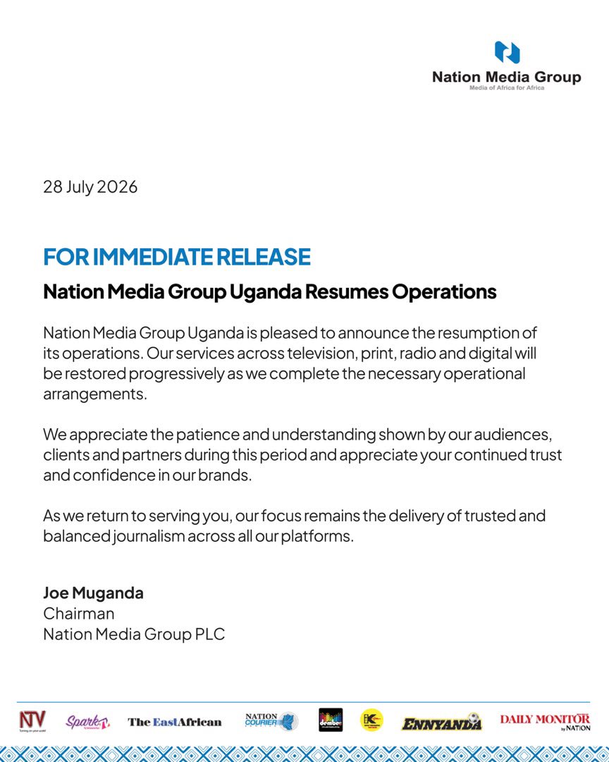 CultonScovia's tweet photo. NMG to resume operations. https://t.co/nUM7wDCuww