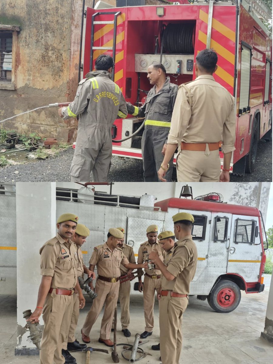 kanpurdehatfire's tweet photo. आज दिनांक-28.07.26 को ADG #fireserviceup महोदया के आदेशानुसार सीएफओ महोदय के निर्देशन में जनपद कानपुर देहात के सभी फायर स्टेशनों फायर टेंडर में रखे सभी उपकरणों के रख-रखाव एवं संचालन का अभ्यास कराया गया। @kanpurdehatpol https://t.co/mBNLvmxLuu