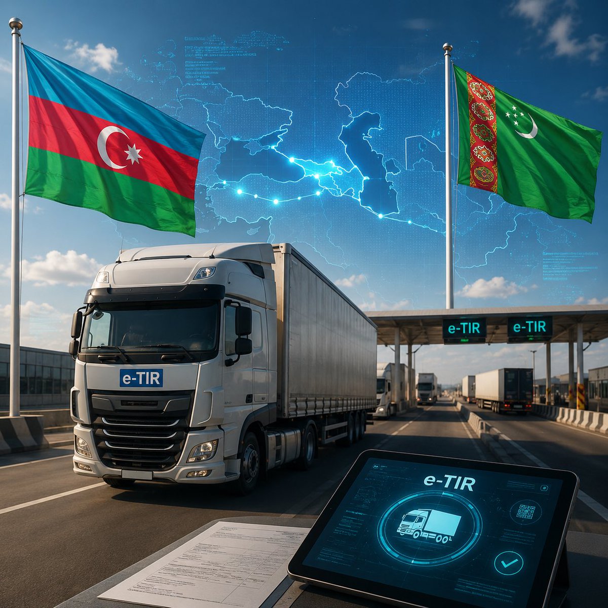 turantv_'s tweet photo. Azerbaycan ve Türkmenistan "e-TIR" Sistemini Resmen Başlattı https://t.co/i3Zq1QbshG