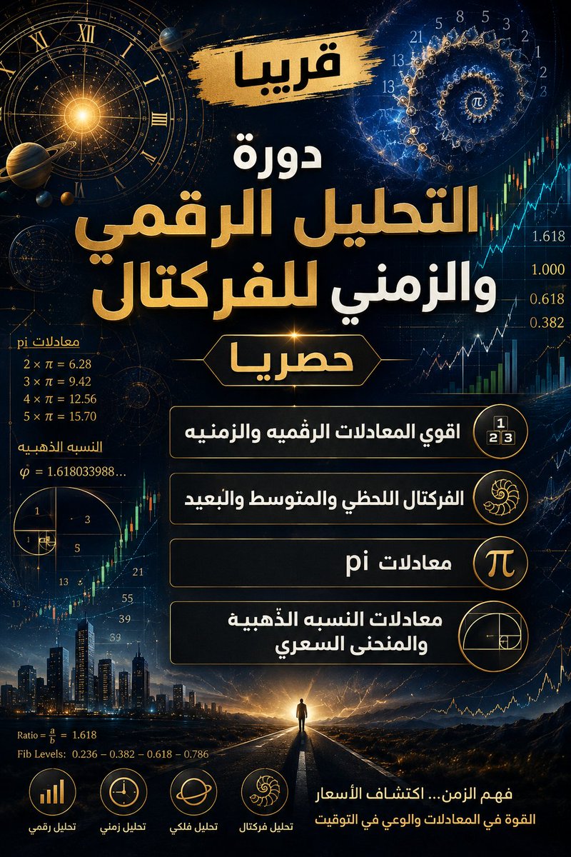alomisi111's tweet photo. بعد طول انقطاع عن الدورات  دامت ٣سنوات ونزولا عند رغبة الزملاء  نعلن عن دوره اون لاين في اغسطس  بمعلومات ومعادلات حصريه في التحليل الرقمي والزمني   هي الاقوى ان شاء الله 
٥فائزين من الرتويت مقاعد مجانيه
للحجز  والاستفسار التواصل واتس 00967777094941
#دورة_الفركتال https://t.co/WUZpq60At1