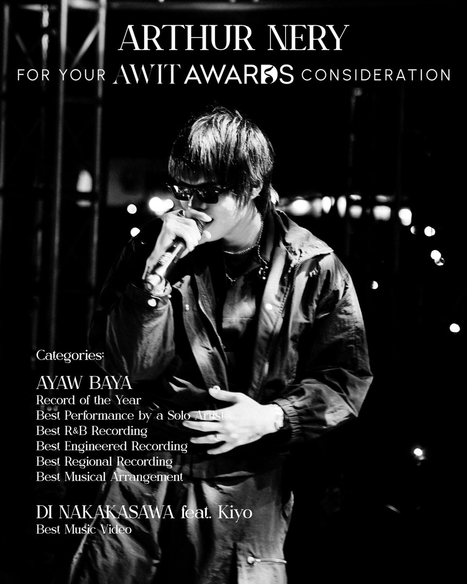 viva_records's tweet photo. For your Consideration @awitawards 💛

Arthur Nery Official Entry for the 39th Awit Awards.

Wishing a good luck, @arthurmneryy 🥰

#AwitAwards #39thAwitAwards #ForYourConsideration #OPM https://t.co/W0bzAZGsh2