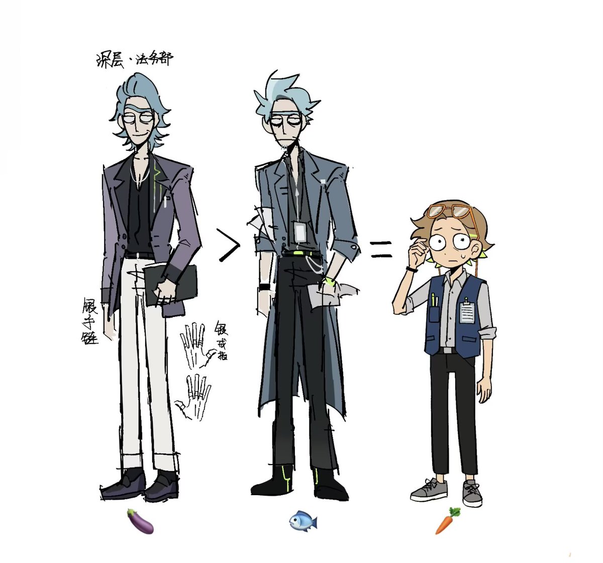 villainpool's tweet photo. 无人在意但：放一下我的瑞莫oc
跨纬度理赔公司瑞莫🐟🥕
#rickandmortyoc https://t.co/cJpaGXpcyz