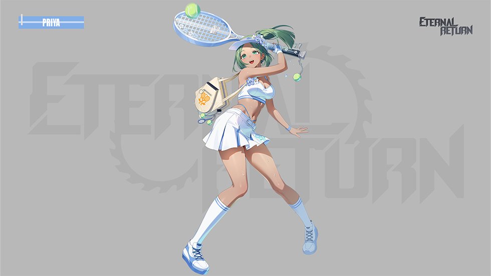 EternalReturnJP's tweet photo. 📢【シーズン12：セーリング】新スキン

【シーズン12：セーリング】の新スキン「テニス部 プリヤ」を公開します！

※ スキンの名前は後日変更されることがあります。
※ 画像は開発中のものであるため、実際のアップデートと異なる場合があります。
※ 開発状況によって発売予定は変更される可能性があります。

#エタリタ #エターナルリターン #新スキン