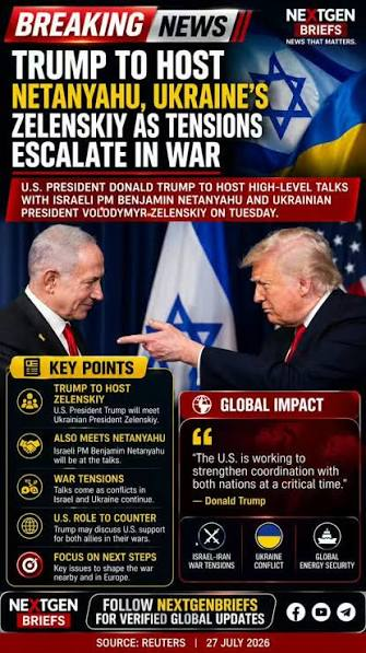 White House Meetings: President Donald #Trump is hosting Israeli Prime Minister Benjamin #Netanyahu and Ukrainian President Volodymyr #Zelenskyy for critical diplomatic talks.