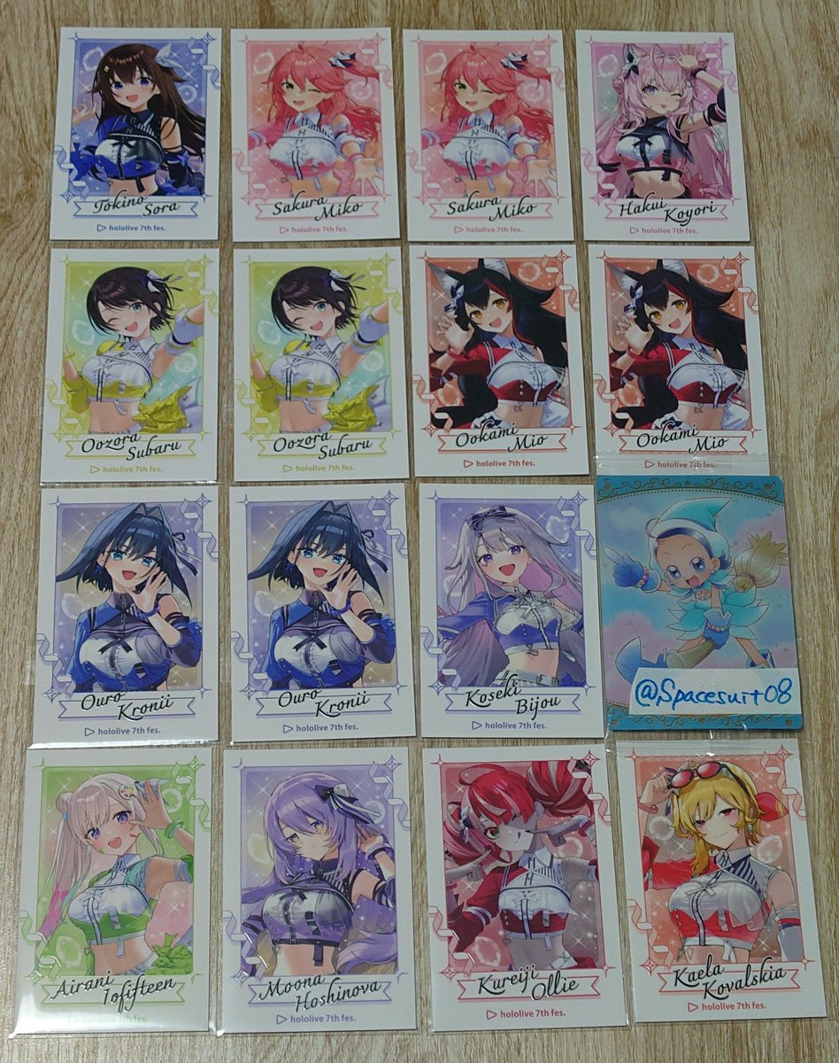 Spacesuit08's tweet photo. 【交換】 ホロライブ hololive
7th fes. Ridin' on Dreams
SUPER EXPO 2026
チェキ風カード

譲
fes 🐻‍💿 🌸 🧪 🚑 🌲 ⏳ 🗿 🎨 🔮 🧟‍♀️  🔨
EXPO 🍑🥟 🥀 🧪 🎤👑 ☺🐅 💬🔁💙 🎧🔧 💅✨

求
fes 🎪 🛸💜  🎹✨ 🌃 🐧⚡ ☔
EXPO ☃️ 🌃 🐚 🐧⚡

郵送交換希望
名古屋手渡し可
お気軽にお声かけ下さい https://t.co/ox9s8RmF5c