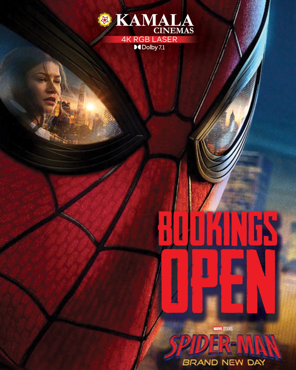 kamala_cinemas's tweet photo. Bookings open for #Spiderman at your Kamala Cinemas 

Book Now ! 🔥🔥 https://t.co/ivcfED3xQ1