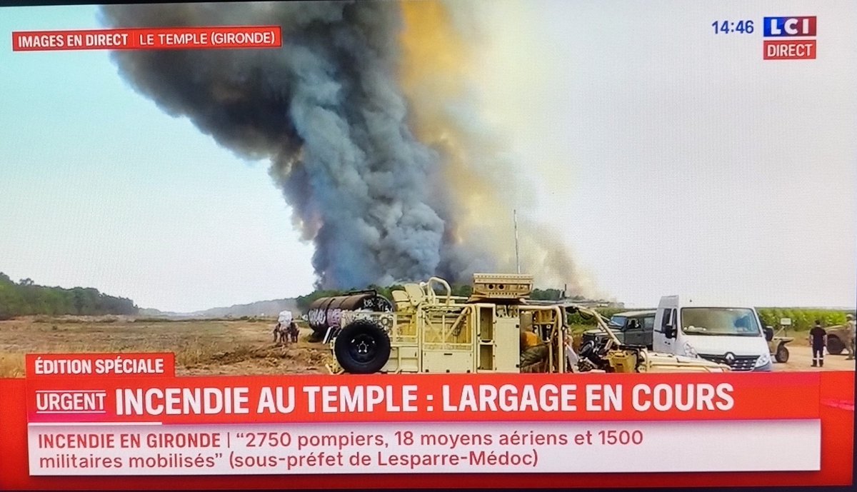 ACapraDiMonti's tweet photo. LARGAGES ✈️💦💦💦 en cours commune du #Temple: reprise du feu dans le Camps de #Souges en zone militaire. Avant les 2 zones #ArianeGroupe et forêt 🌳🌳🌳 des ruisseaux 💦 Guitard, Bonneau, Jalle (Issac, Cérillan, Hastignan) ⚠️

#Gironde #Incendies🔥 https://t.co/Nigf9rg5oz