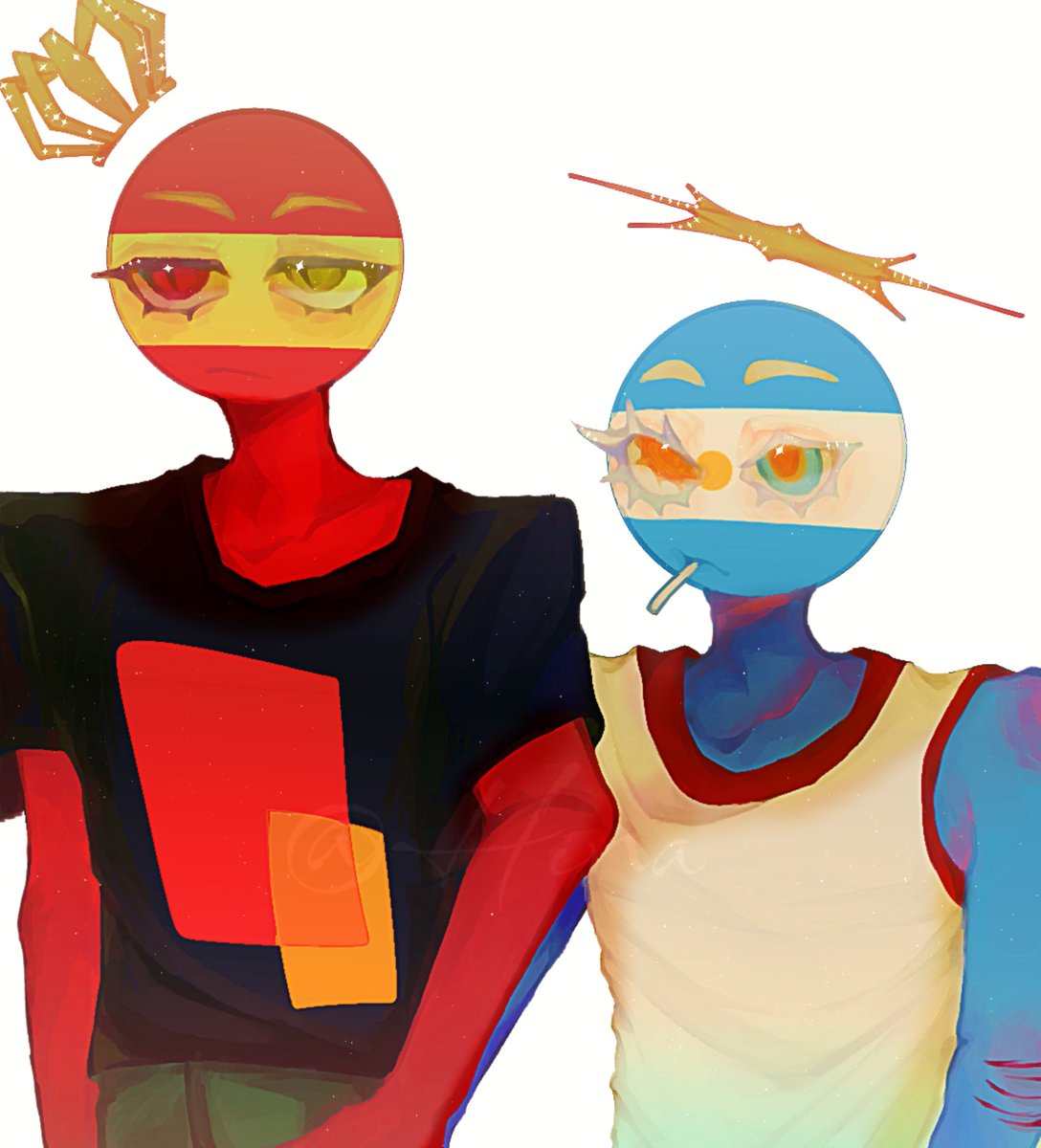 Delululu_14's tweet photo. I was distracted by them for a while; now I'll try to refocus...
•
•
•
#countryhumans 
#countryhumansespaña 
#countryhumansargentina https://t.co/Jj1zqMYH81