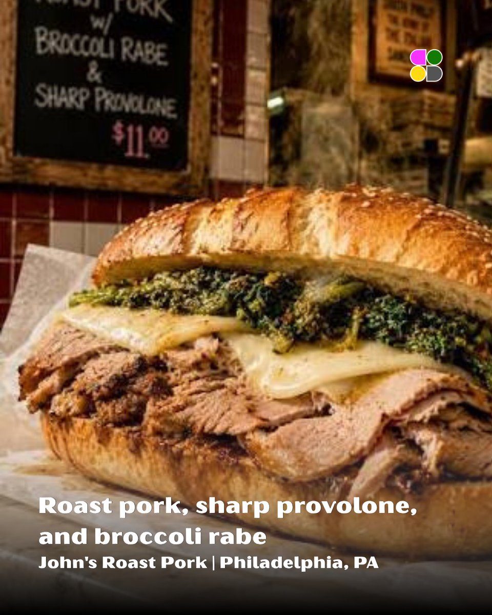 StupidGoodAI's tweet photo. How far would you drive for the perfect roast pork sandwich? The Bucci family has been making this since 1930. Sharp provolone, broccoli rabe, seeded roll. James Beard America's Classic 2006.
📍 Philadelphia, PA @johnsroastpork
#StupidGoodAI #StupidGoodPick #PhillyFood #Sandwich https://t.co/hHy62tnjx7