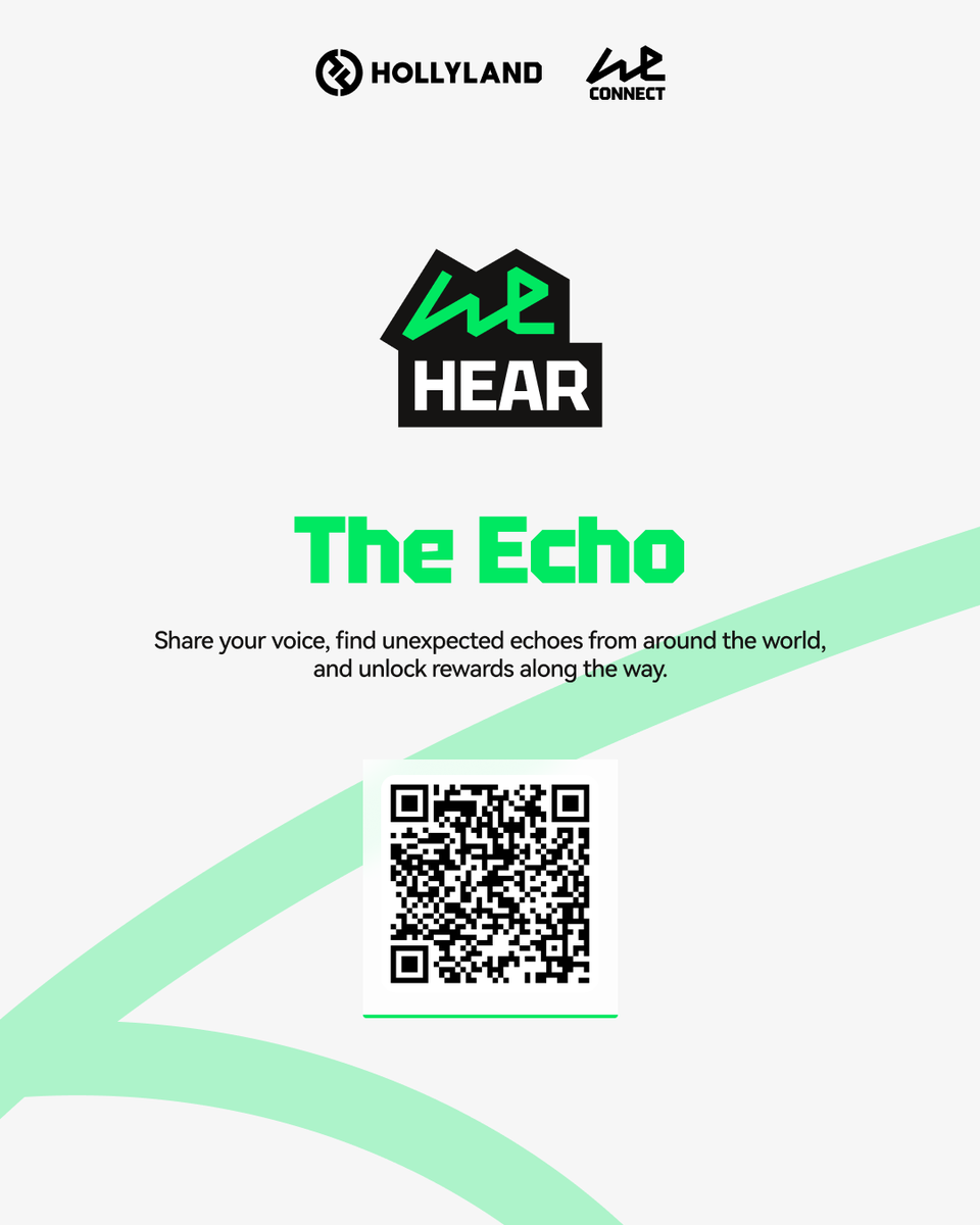 Hollyland_Tech's tweet photo. π WE HEAR | The Echo is now live.
Your voice could become someone else's echo.
ποΈ Upload your voice across 3 stages, unlock bigger prize pools.
π https://t.co/kSHyUZgnC0
Tap π or scan the QR code to join.
#Hollyland #WeConnect2026 #WEHEAR #WEHEARTheEcho #ShareYourVoice https://t.co/UxbIbFZioR