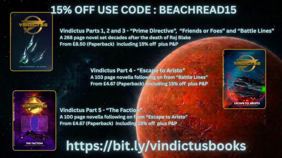 vindictusseries's tweet photo. Decades after the death of Roj Blake...
The rebellion continues!
15% off all Vindictus titles NOW
Use Code : BEACHREAD15 on check out
https://t.co/hHTUkp5gKb https://t.co/UdOnFnSlZS