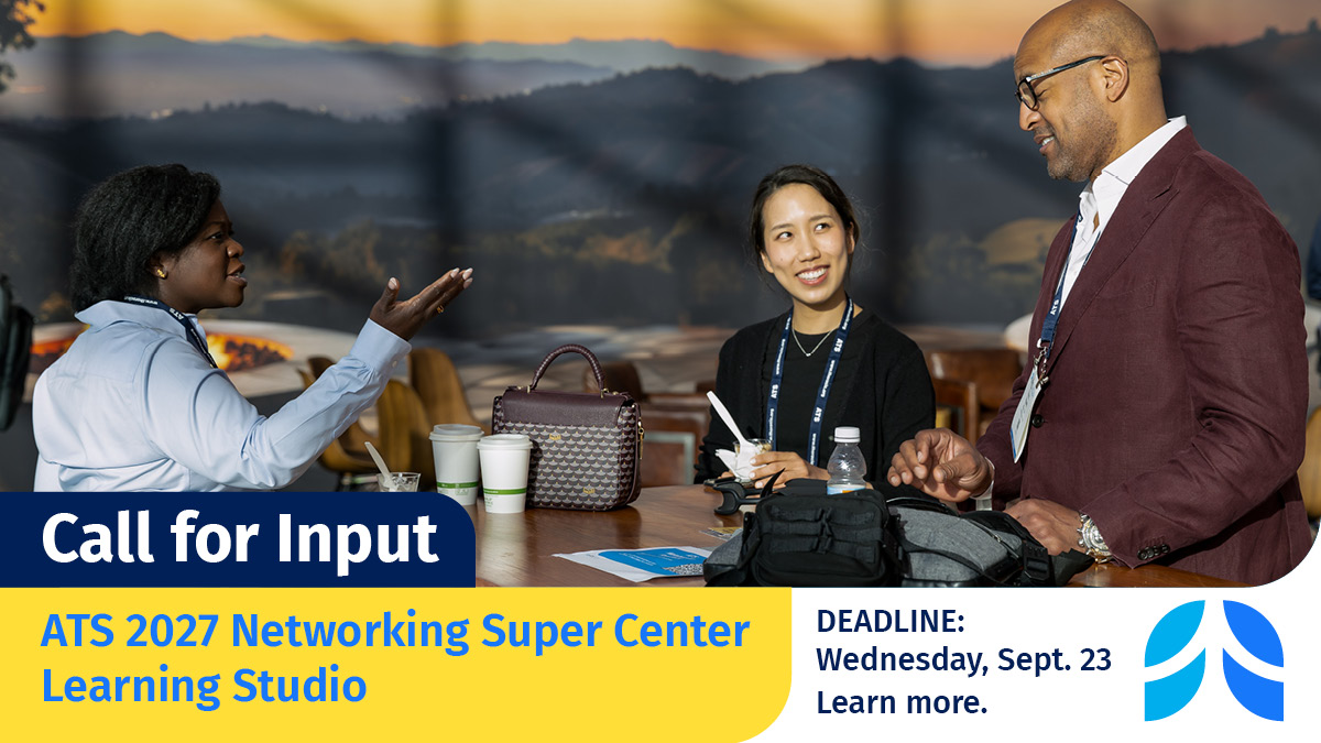 atsearlycareer's tweet photo. Got an idea for #ATS2027?
We're seeking proposals for the ATS Networking Super Center Learning Studio! Submit ideas for networking events, interactive workshops, presentations, or small-group discussions.
#MedEd #CareerDevelopment
Submit a proposal here: https://t.co/Nt99LzBliM https://t.co/0Yisi1iUBX