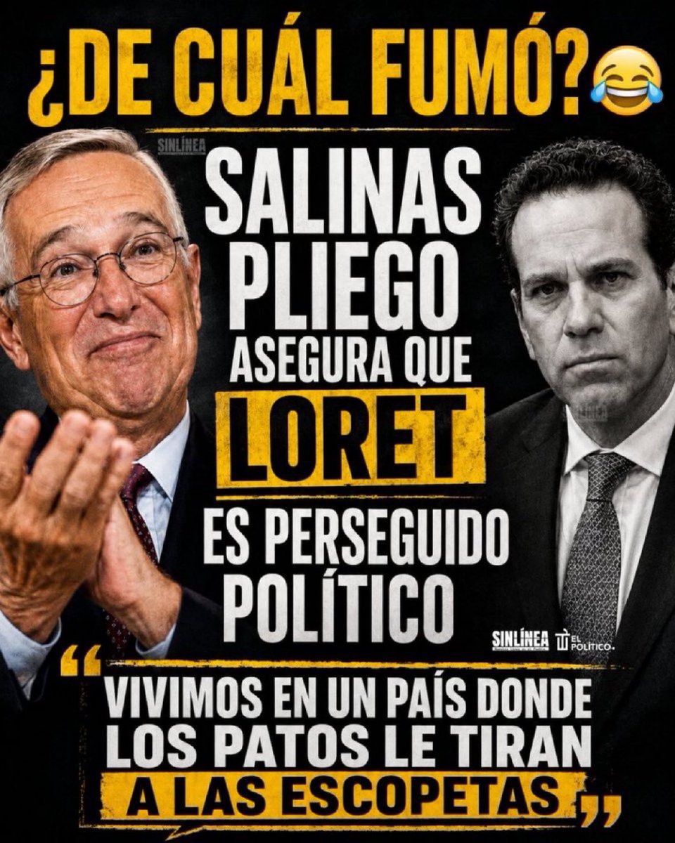 Jesus163429's tweet photo. 🚨 Primero atacan, luego se 
victimizan 🤡

Salinas Pliego ahora quiere vender a Loret como “perseguido político” 🤣

El viejo truco de gritar censura cuando ya nadie les cree 😙

¿Cómo lo ven? 😳

@SinLinea_Mx https://t.co/4Q6wsleFW4