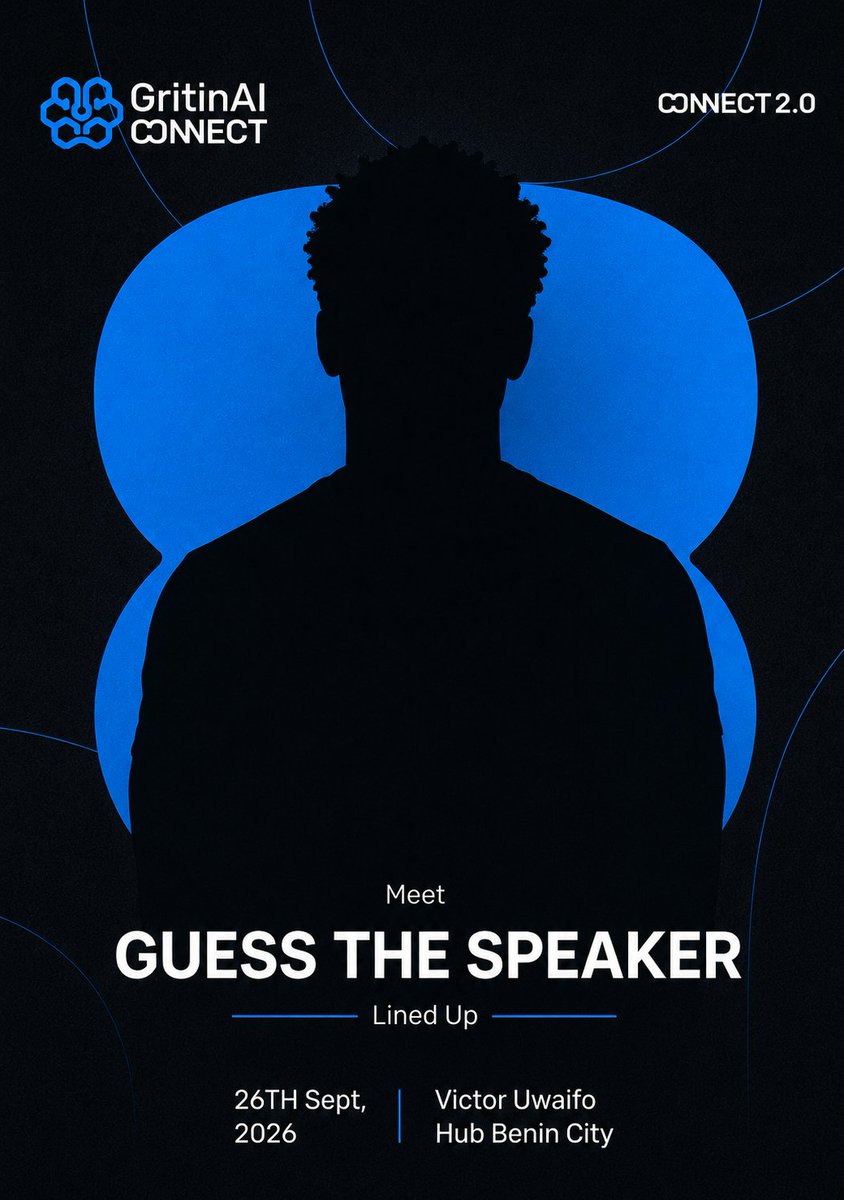 gritinai's tweet photo. 🥁 LET THE DRUMROLL BEGIN!! 🥁

An exciting speaker will soon be coming to the GRITINAI CONNECT 2.0 and this is the silhouette to look out for.

Who do you think it is? 👀

Tell us what you think in the comment section.

#GritinAIConnect2026 #SpeakerReveal #AIConference https://t.co/NNQ90aACBE