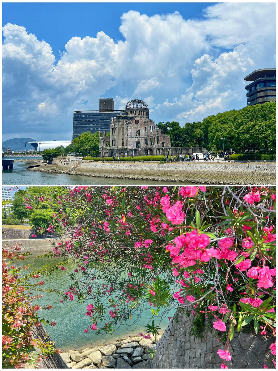 SRANKMAID's tweet photo. 広島駅から原爆ドームまで徒歩で往復しました。
8月6日が近いからか、有志の方が途中にある慰霊碑を清掃されていました。
今日は福岡で義母の手術中に地震が起き、付き添いの夫は焦ったそうですが、無事に終わって安心しました。
見知った場所が大変な被害を受けていて心配しています。 https://t.co/rhUWs8E5tM