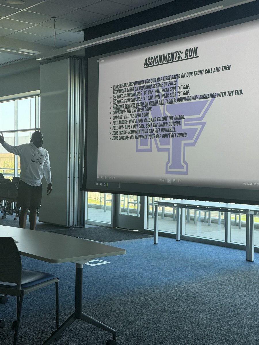 NFHS_FALCONS's tweet photo. @CoachHitchens1 and @CoachSowe leading our JH Staff Clinic! #WAWG https://t.co/9x3ZqTVsJI