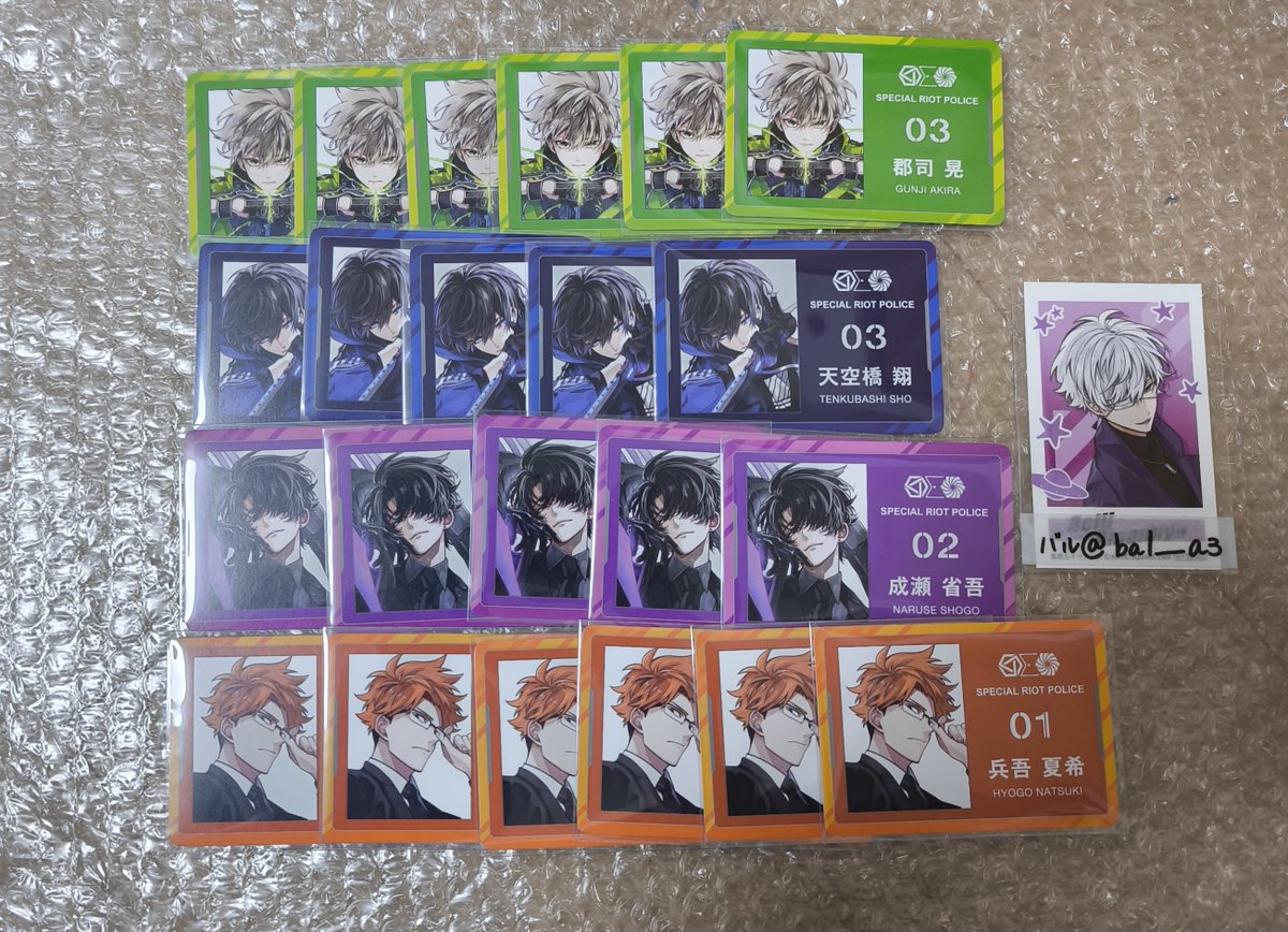 bal______a3's tweet photo. 【交換】東京エイリアンズ ねこっこ 缶バッジ クリアカード チャーム 特典

譲)郡司、天空橋、憂炎、明明、兵吾、成瀬、鬼崎、ライカ

求)同種雨宮

郵送のみ。まとめての方優先の為お返事にお時間いただく場合がございます。缶バッジは等身SD同数ずつ優先。検索からでもお気軽にお声掛けください https://t.co/BU7kdEOfqR