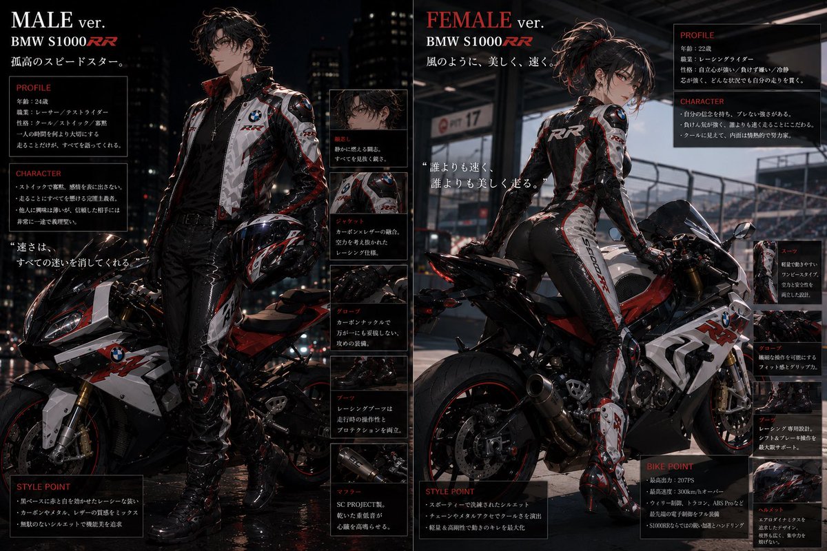 siturh's tweet photo. ちゃっぴーが
バイクを擬人化してくれるやつやってみた🏍️
どえらいイケメンと美女できた
こんなのになってみたい人生だった
なむなむ https://t.co/FMgpanR1uW
