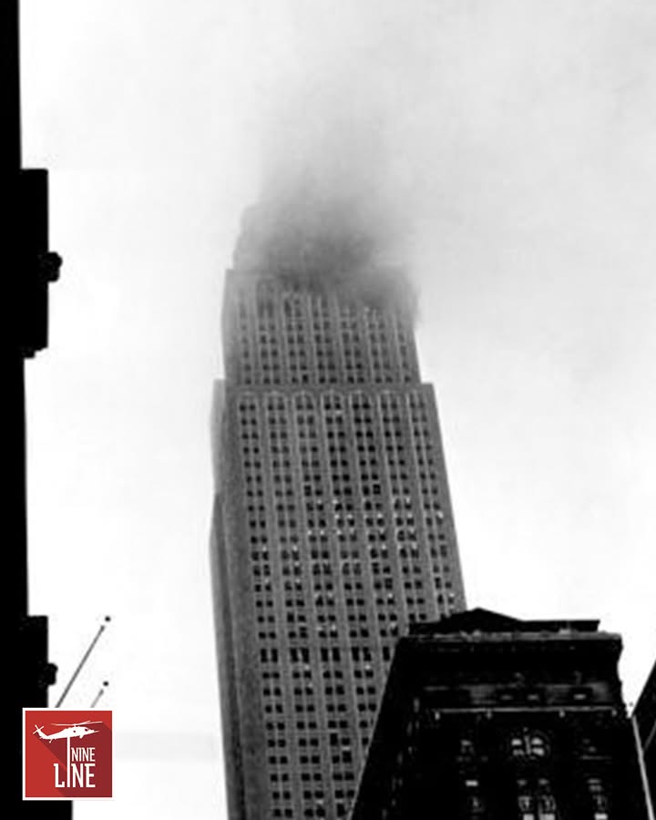 NineLineApparel's tweet photo. On July 28, 1945 - A U.S. Army B-25 bomber crashed into the Empire State Building between the 78th and 79th floors while attempting to fly during foggy conditions. Sadly, 14 individuals lost their lives. One elevator operator, Betty Lou Oliver, fell 75 stories and lived. She suffered a broken pelvis, back, and neck. This remains the longest-survived elevator fall to this day.
#ninelineapparel #onthisday #empirestatebuilding #bettylouoliver #empirestatebuildingcrash #thisdayinhistory #ushistory