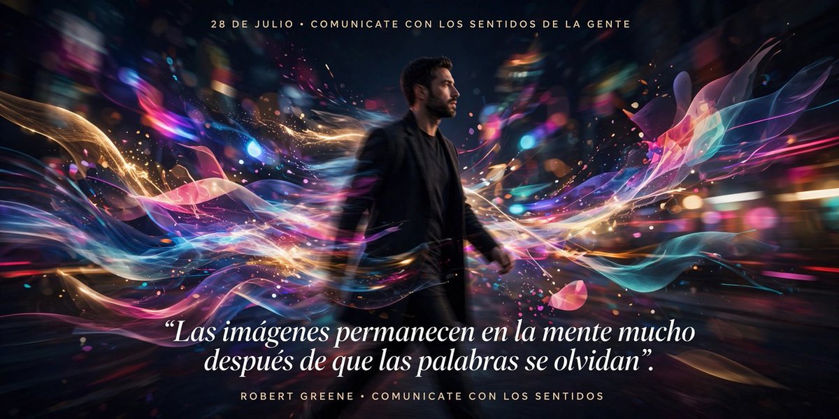 Posicionpropia's tweet photo. Comunícate con los sentidos.

Las imágenes permanecen mucho después de que las palabras se olvidan.

La TV me enseñó: la gente no recuerda qué dijiste, recuerda cómo la hiciste sentir.

Pon más atención a la forma que al contenido.

@RobertGreene @INALDE

https://t.co/Ff6nArMT0I https://t.co/ILiuZyPjgq