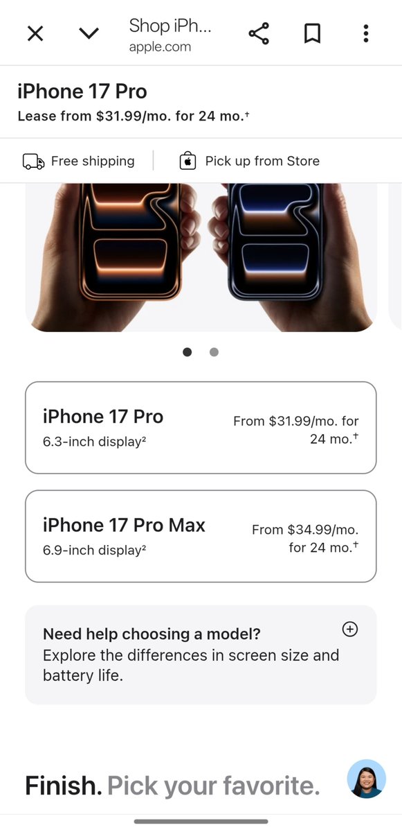ChaitanyaOnTech's tweet photo. So about Apple leasing...

If you are going to use the device for 24 months, you pay $31.99 per month whose total comes out to $767.76 for the iPhone 17 Pro vs $1099 buying it outright but after that period you can either 

1) Hand it back
2) Swap it for a newer model
3) Or keep paying it off which would be $331.24 more in this case which comes out to $1099

So it doesn't actually cost more, which is what I had expected.