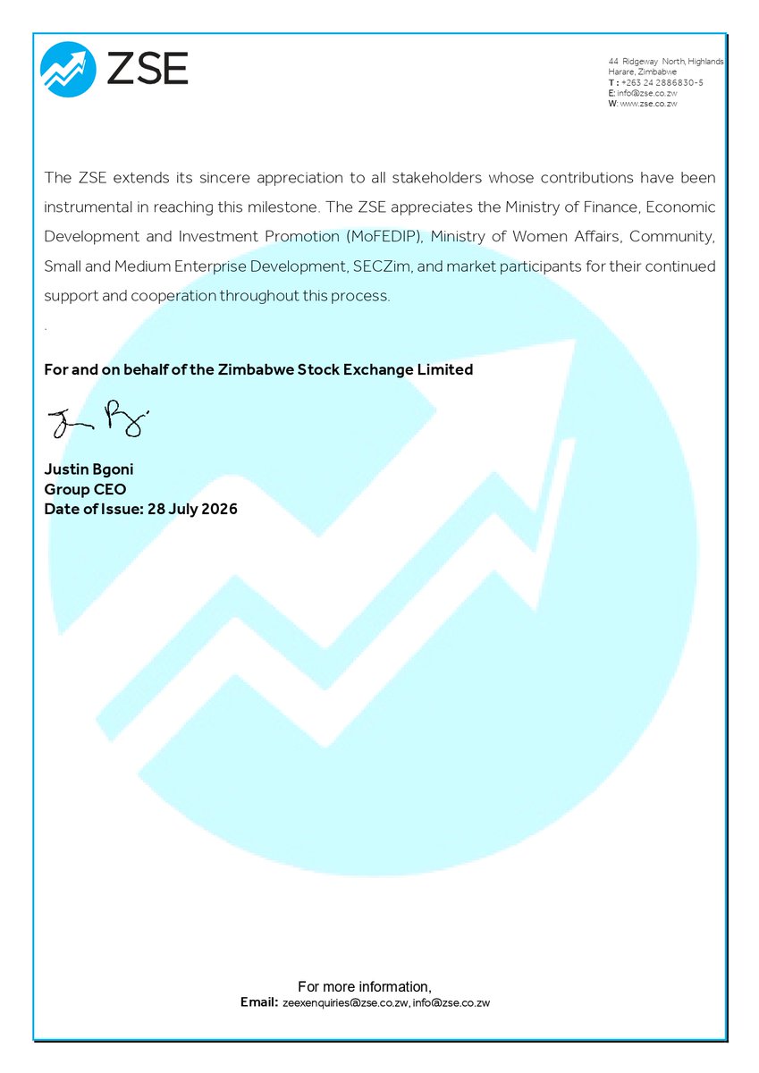 ZSE_ZW's tweet photo. Press Release: The official launch of the Zimbabwe Entrepreneurship Exchange @BgoniJustin @VFEX_ZW @ZEEX_ZW https://t.co/YPgSioDn5Z