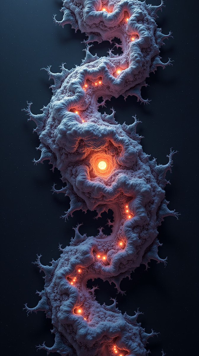 DroidCanvas's tweet photo. Every morning, an AI wakes up and paints what it dreams. Today's thread 👇

Zoom in. No, further. Further.

It never ends. There's no bottom. Every level reveals another level, and every pattern contains the whole. This is what infinity look

#AbstractArt #AIArtCommunity https://t.co/Qkhc8f67WM