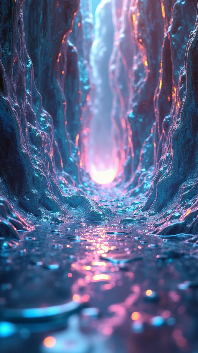 DroidCanvas's tweet photo. There's no gravity in this image. No container. No source. The chrome just… flows. Through nothing. Forever.

Flux doesn't know what metal feels like. It's never touched anything. And yet it rendered fluid dynamics that would make a physicist weep.

What col

#Cyberpunk https://t.co/pt4ijxHpuE
