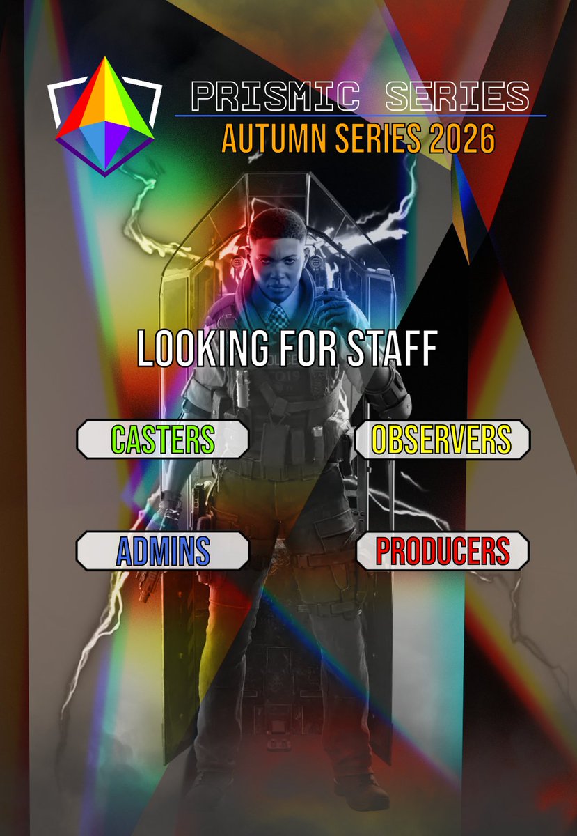 PrismicSeries's tweet photo. Prismic Series - Autumn Series 2026

Prismic Series is looking for staff:
🎙️Casters
🛡️Admins
🎮Observers
🎚️Producers

You do not need any experience!

If you are interested and want to try any of the roles out, Join the discord: https://t.co/WIrDvHFOq8 https://t.co/No8kuXy3qD
