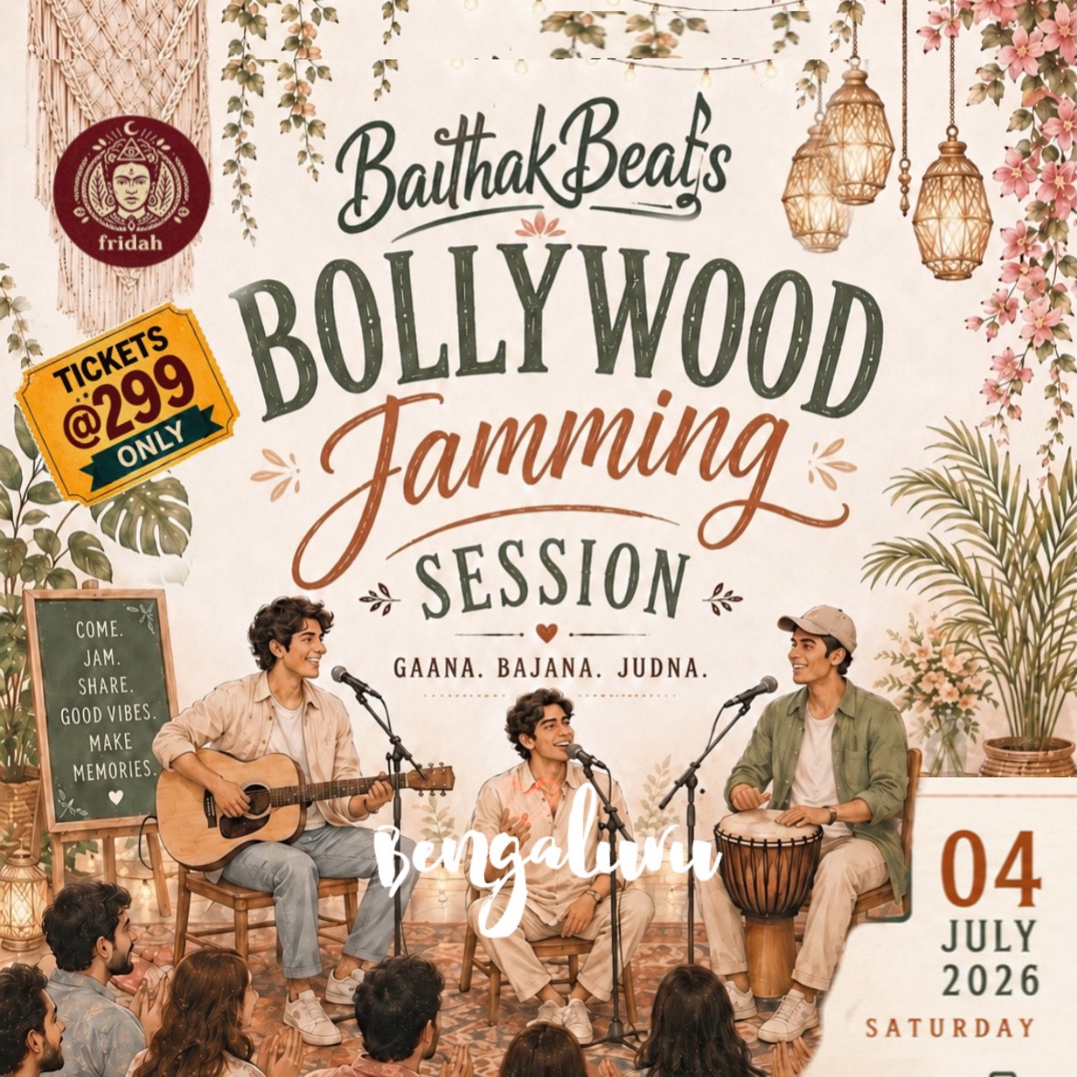 pravas003's tweet photo. 🎶 Tired of the same weekend plans?

Skip the noise.
Join the jam.
Imagine an evening where strangers become friends, songs become memories, and every chorus is sung together. 🎶❤️

Join us for a soulful Bollywood Jamming Session by BaithakBeats at Fridah, Whitefield.… https://t.co/hDxFNN7VfJ