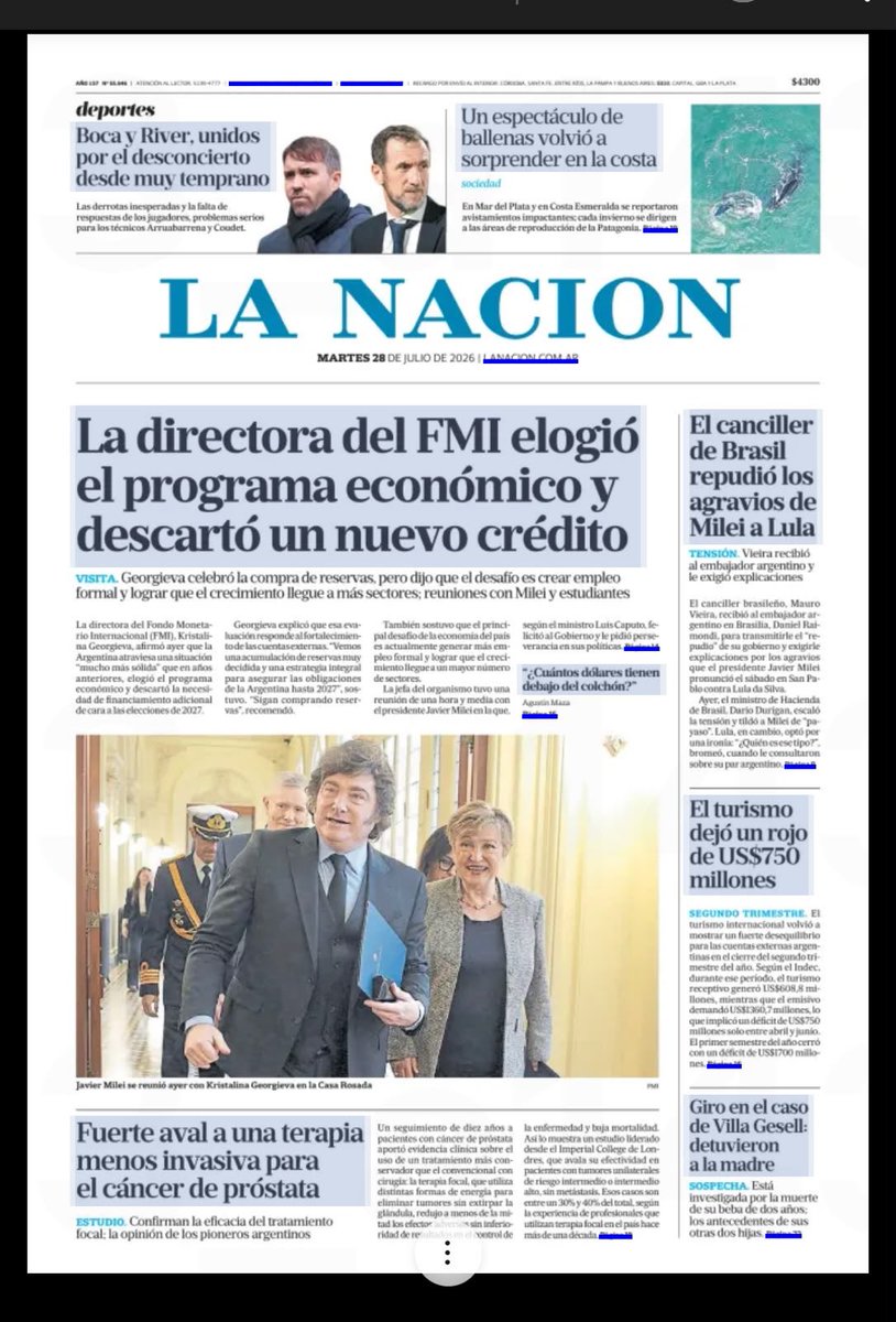 fargosi's tweet photo. Goergieva dijo que Argentina no necesita financiación…

¿Como lo decimos para parezca algo malo?

"Georgieva “descartó” un nuevo crédito"

¡Y después dicen que @JMilei es agresivo! https://t.co/LiCzHLIhZN