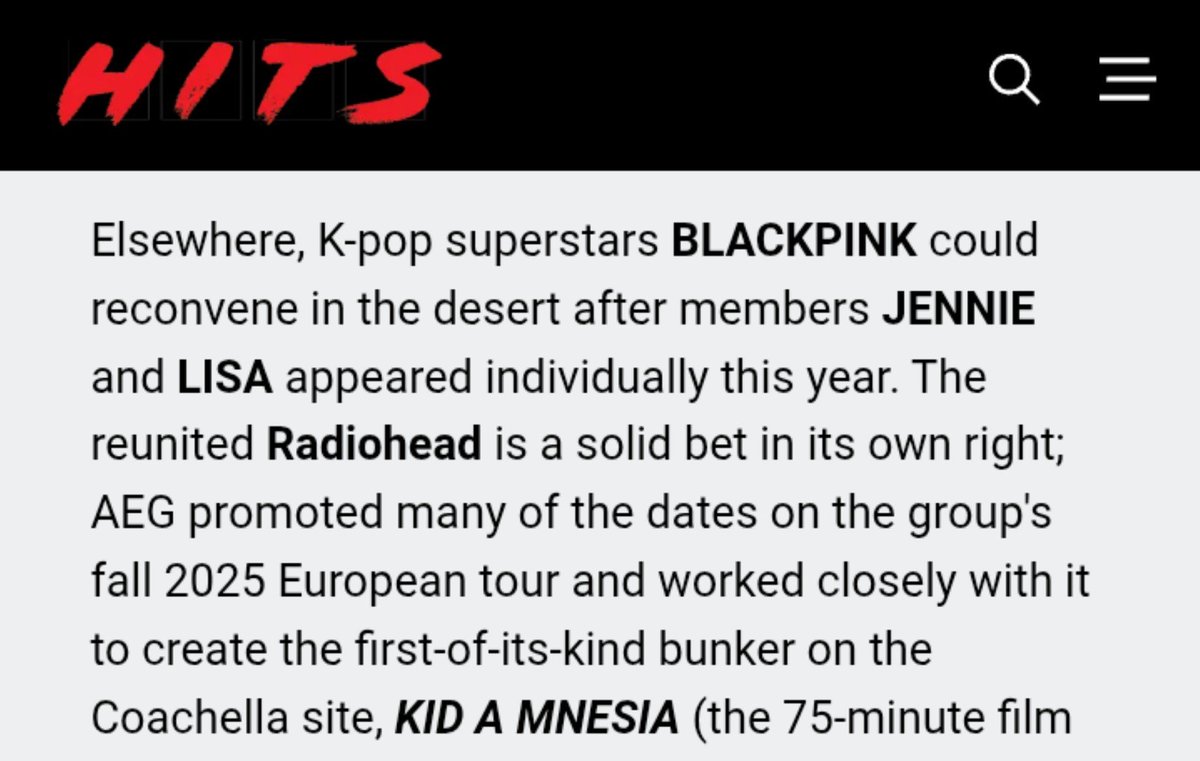 bangtansupppp's tweet photo. So BLACKPINK gets Coachella discussions because they’re literally signed with AEG (parent company of Coachella) for tours, but k-pop stans lied and claimed HYBE pays for their artists to go there when it's all just industry connections anyway... 😭 https://t.co/n9OOorzegm