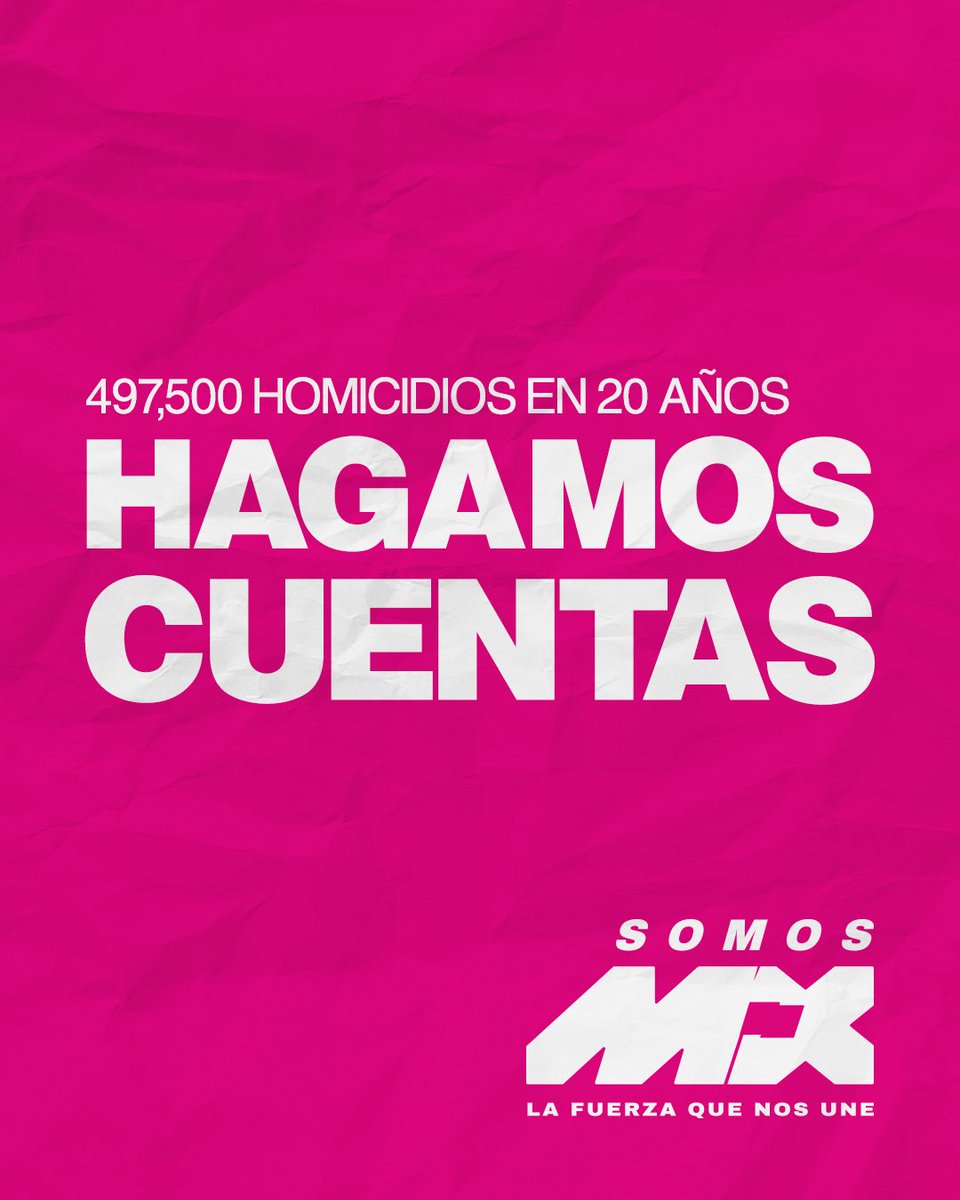 SomosMxMexico's tweet photo. En dos décadas, casi medio millón de vidas fueron arrebatadas. La impunidad persiste y las promesas de cambio se acumulan. #HagamosCuentas, ¿qué resultados tenemos?
#SomosMx #EstamosEnLaBoleta2027 https://t.co/LWR1jkDUSh