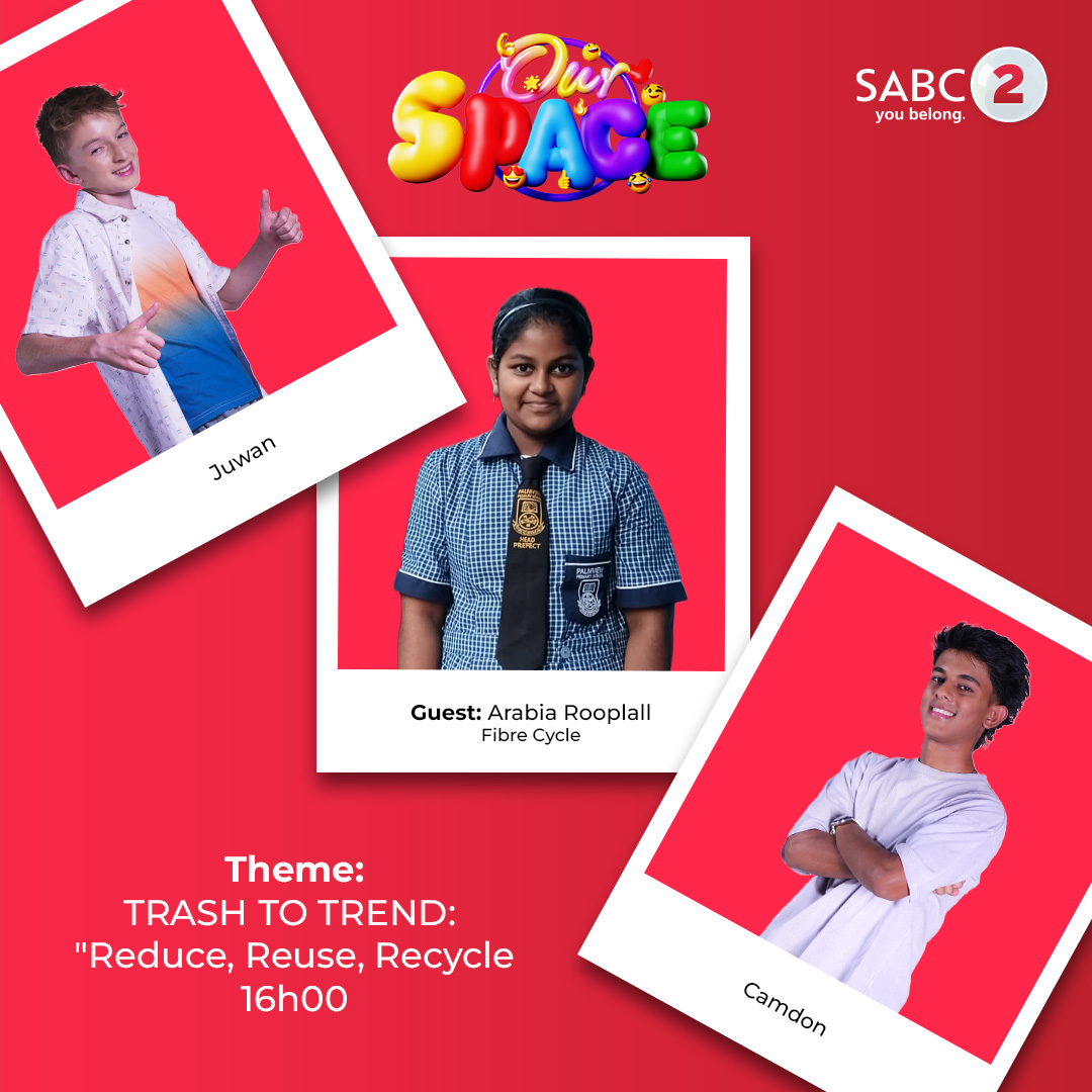 SABC_2's tweet photo. Hop onto #OurSpace at 16:00 with Juwan and Camdon.

Today's theme is Trash to Trend: reduce, reuse, recycle.

#SABC2 #OurSpaceSABC2 https://t.co/1ev8pEidba