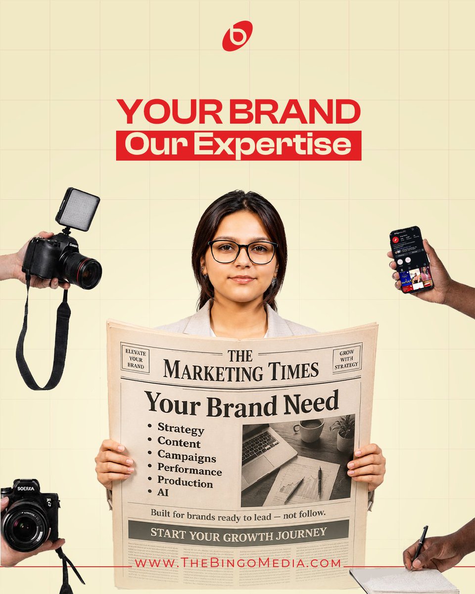 MediaBingo55848's tweet photo. Great brands aren't discovered by chance—

they're built with smart strategy, compelling content and consistent execution.

#bingomedia #publicrelations #digitalmarketing #brandgrowth #videoproduction https://t.co/ZmXAjJ4065